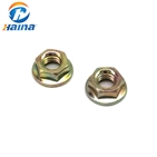 Yellow zinc plated carbon steel Hex Flange Nut